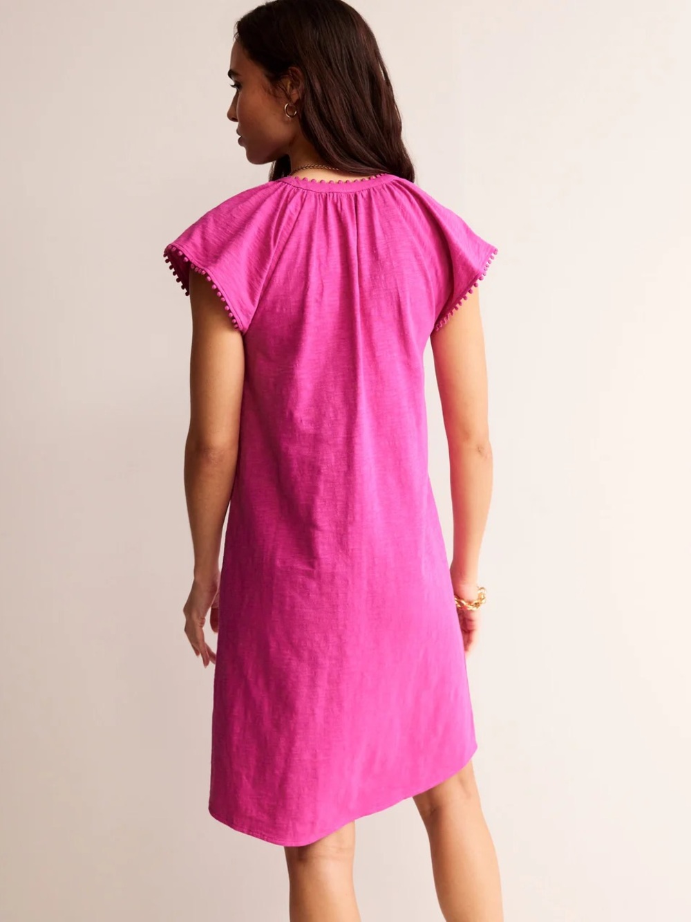 Boden Millie Pom Cotton Dress Long - Picture 3 of 14